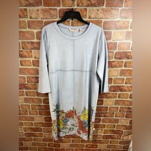 Soft Surroundings Light Blue Suede Top